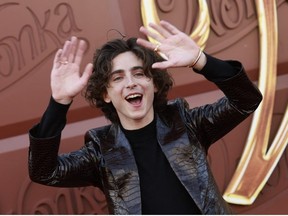 US-French actor Timothee Chalamet arrives for the US premiere of "Wonka" at the Regency Village theatre in Westwood, California, December 10, 2023.