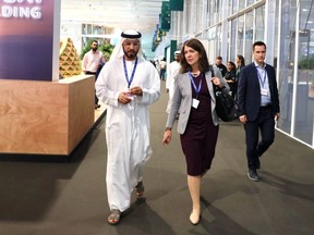 "If we're not here to tell the Alberta story, no one else is." Alberta Premier Danielle Smith at COP28 in Dubai.