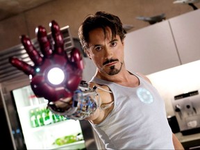 Robert Downey Jr. in a scene from Iron Man.