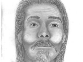 Pictured is the composite sketch of a man who remains unidentified after being found deceased in 2022.