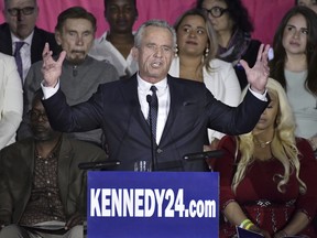 Robert F. Kennedy Jr. speaks at an event where he announced his run for president on April 19, 2023.