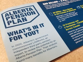 This flyer promoting a potential Alberta pension plan was mailed out by the government in the fall of 2023.