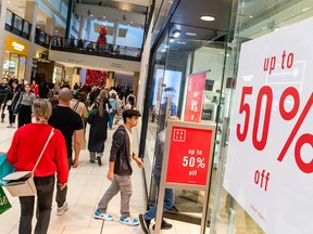 Shoppers at Chinook Centre during the 2023 Christmas season