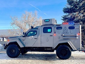 The Lethbridge Police Service's new armoured rescue vehicle.