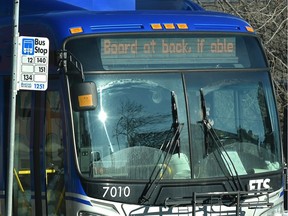 A woman suffered life-threatening injuries after falling out of an Edmonton Transit Service bus on Friday, Dec. 29.