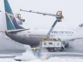 WestJet flight de-iced