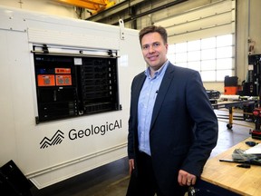 Grant Sanden, CEO of GeologicAI, in Calgary on Dec. 19, 2023. The company's headquarters are located in an industrial area on the edge of southeast Calgary.