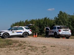The man who went on a stabbing rampage wasn't on the radar of the province's specialized enforcement team ahead of a massacre on a Saskatchewan First Nation. A police roadblock is set up at the James Smith Cree Nation on Tuesday, Sept. 6, 2022.
