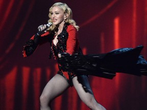 Madonna performs on stage at the 57th Annual Grammy Awards in Los Angeles in this 2015 file photo.
