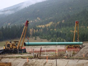 Contruction on the Trans Mountain Pipeline expansion project near Valemount in 2020.