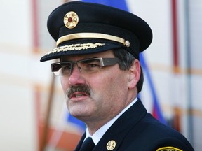 Former Calgary fire Chief Bruce Burrell is shown in a November 2009 file photo. Burrell died on Monday, March 11, 2023, at age 65 after a battling a chronic lung disease.