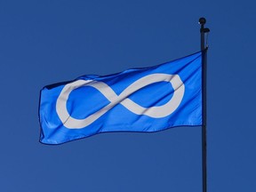 The Federal Court is ordering Ottawa to make changes to a self-government deal it has struck with the Métis Nation of Alberta. A Métis Nation flag flies in Ottawa on Tuesday, Jan. 31, 2023.