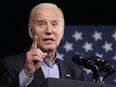 President Joe Biden speaks at a campaign rally Saturday, March 9, 2024, at Pullman Yards in Atlanta.