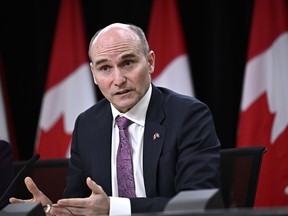 Procurement Minister Jean-Yves Duclos participates in a news conference on the government's actions to strengthen procurement practices in Ottawa on Wednesday, March 20, 2024.