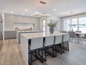 The kitchen in the Berkshire show home by Crystal Creek Homes in Quarry Park.