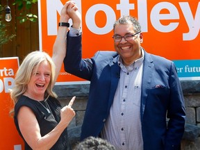 Alberta NDP Leader Rachel Notley was endorsed by former Calgary mayor Named Nenshi during a campaign stop in Calgary on Friday, May 26, 2023.