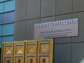 Exterior of the Calgary Courts Centre in downtown Calgary, as seen on Monday, March 11, 2024.