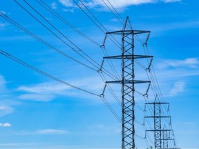 The Alberta Electric System Operator briefly declared a grid alert late on Wednesday, April 3, 2024, due to an unexpected loss of thermal generation. Power lines in Calgary are seen on Tuesday, August 16, 2022.