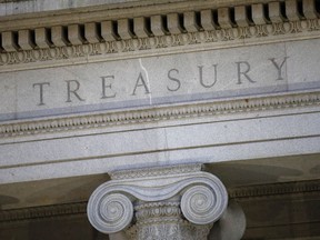 The U.S. Treasury Department building, June 6, 2019, in Washington.