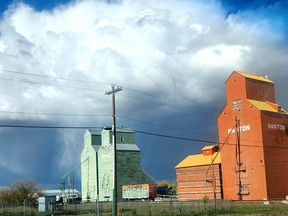 Canadian Grain Elevator Discovery Centre sits along Highway 2 northbound in Nanton, AB.