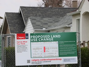 Proposed land use change signing in Calgary