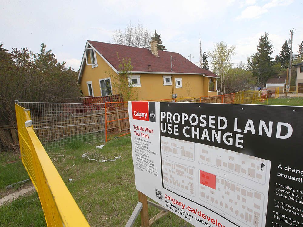 Proposed land use change signing in Calgary