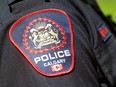 The Calgary police crest is shown on a uniform in this file image.