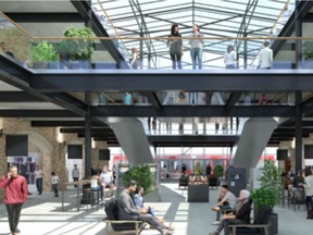 An artist's rendering of the proposed Midtown Station, which includes a fully integrated LRT station as part of the community.