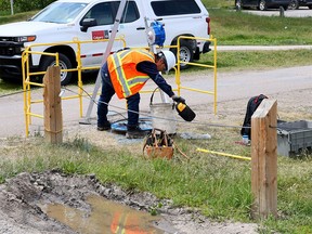 The City of Calgary is doing pressure tests as the water main repairs are close to complete in Calgary on Wednesday, June 26, 2024.