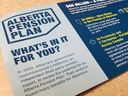 This flyer promoting a potential Alberta pension plan was mailed out by the government in the fall of 2023.