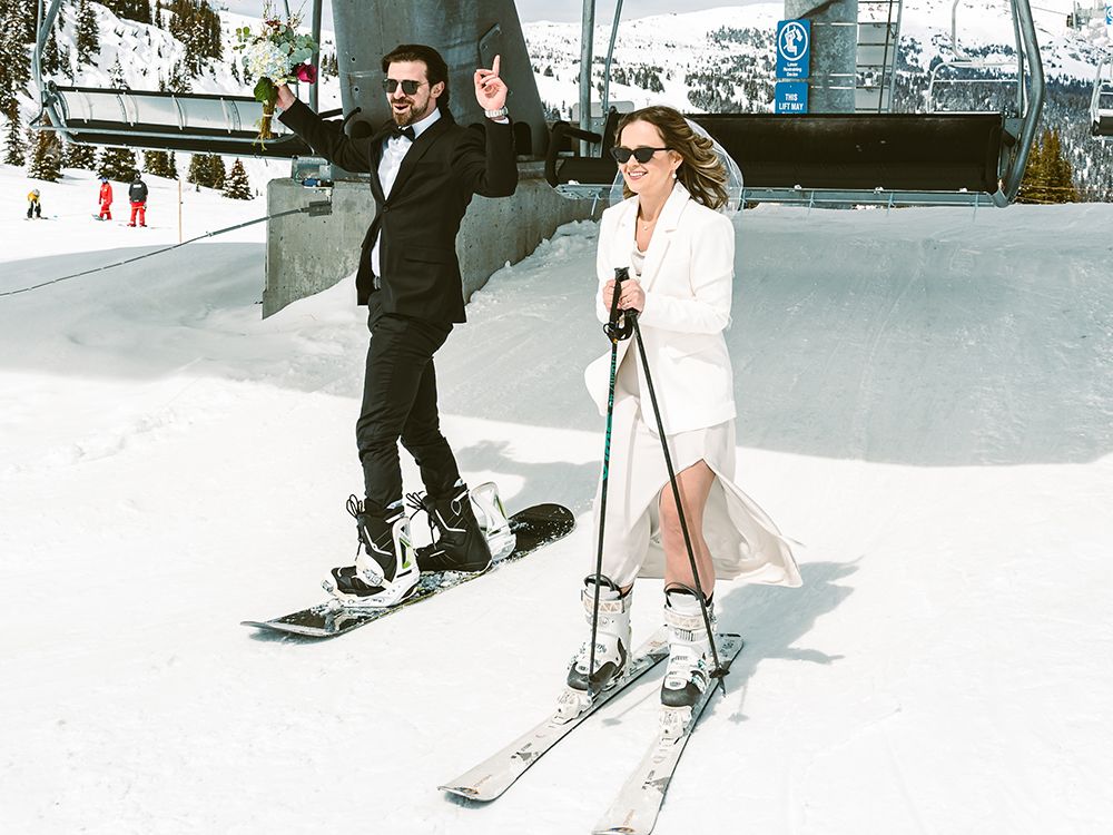 Sunshine Village wedding couple