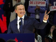 Pierre Poilievre speaks at the Conservative convention in Calgary ahead of a leadership vote. Friday, January 30, 2026.