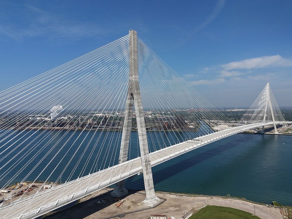 The Gordie Howe International Bridge is shown from Windsor, Ont., Monday, July 13, 2026.