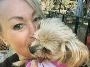 Jann Arden holds Midi close.
