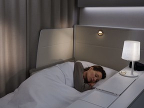 The seats in Air France’s La Première suites recline to form flat beds with real mattresses, extra-wide pillows and plush duvets.