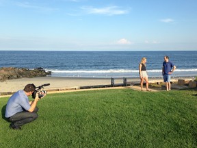 Jamie Yuenger's clients are most often looking to honour someone’s life and understand their place in the family constellation. Here a StoryKeep film crew works on location in Long Branch, N.J., on a family's memorial film project.