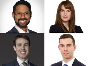 A collage of Tax experts, clockwise from top left: Ameer Abdulla at EY; Noreen Marchand at Grant Thornton; Kris Rossignoli at Cardinal Point Capital Management; Andrew Stevens at EY.