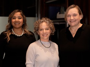 From left: Shernee Chandaria, President of Conros Corporation and LePage’s 2000; Gillian Stein, CEO of Henry's; Tara Mowat, President and CEO of The Logistics Alliance Inc.