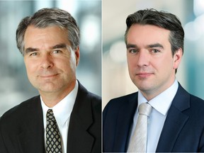 A photo collage: Left, father Jacques Maurice, who established the Jacques Maurice Group, now with over $9 billion dollars of AUM; and son, who founded the Guillaume Maurice Group in 2017, where he handles the discretionary management side, with AUM of about $800 million and average portfolio size ranging from $250,000 to $20 million.