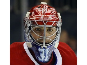 Montreal Canadiens v New York Rangers NEW YORK, NY - OCTOBER 08: Carey Price #31 of the Montreal Canadiens keeps his eyes on the puck during the second period against the New York Rangers at Madison Square Garden on October 8, 2017 in New York City. (Photo by Bruce Bennett/Getty Images) ORG XMIT: 775040596 Bruce Bennett, Getty Images