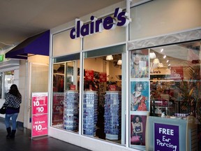 File photo of people passing a Claire's store on January 12, 2010 in the Hollywood community of Los Angeles, California.