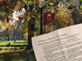A religious diversity memo that was reportedly circulated among student and faculty at the University of Minnesota.
