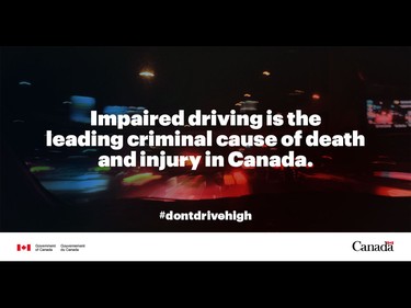 The Government of Canada #dontdrivehigh drug-impaired driving campaign unveiled on December 5, 2017.