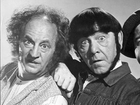 The Three Stooges, from left, Larry Fine, Moe Howard and Curly-Joe DeRita. (File photo)