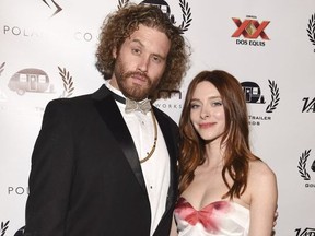 Actor T.J. Miller and actress Kate Gorney attend the 16th Annual Golden Trailer Awards at Saban Theatre on May 6, 2015 in Beverly Hills, California.
