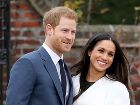 Announcement Of Prince Harry's Engagement To Meghan Markle LONDON, ENGLAND - NOVEMBER 27: Prince Harry and actress Meghan Markle during an official photocall to announce their engagement at The Sunken Gardens at Kensington Palace on November 27, 2017 in London, England. Prince Harry and Meghan Markle have been a couple officially since November 2016 and are due to marry in Spring 2018. (Photo by Chris Jackson/Chris Jackson/Getty Images) Chris Jackson