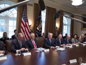 U.S. President Donald Trump speaks to the media during a Cabinet meeting at the White House December  20, 2017 in Washington, DC.