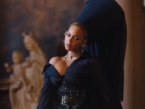 Beyonce is seen in a clip from Jay-Z's "Family Feud" video. (Video Screenshot)
