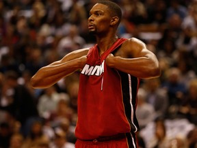 Miami Heat forward Chris Bosh plays his former team, the Toronto Raptors, on Jan. 22, 2016