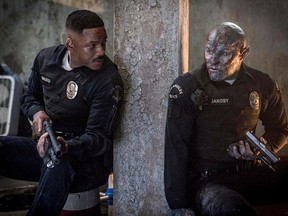 Will Smith (left) and Joel Edgerton in "Bright." (Supplied)